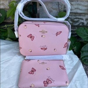 2pcs coach Mini butterfly camera bag & wristlet
